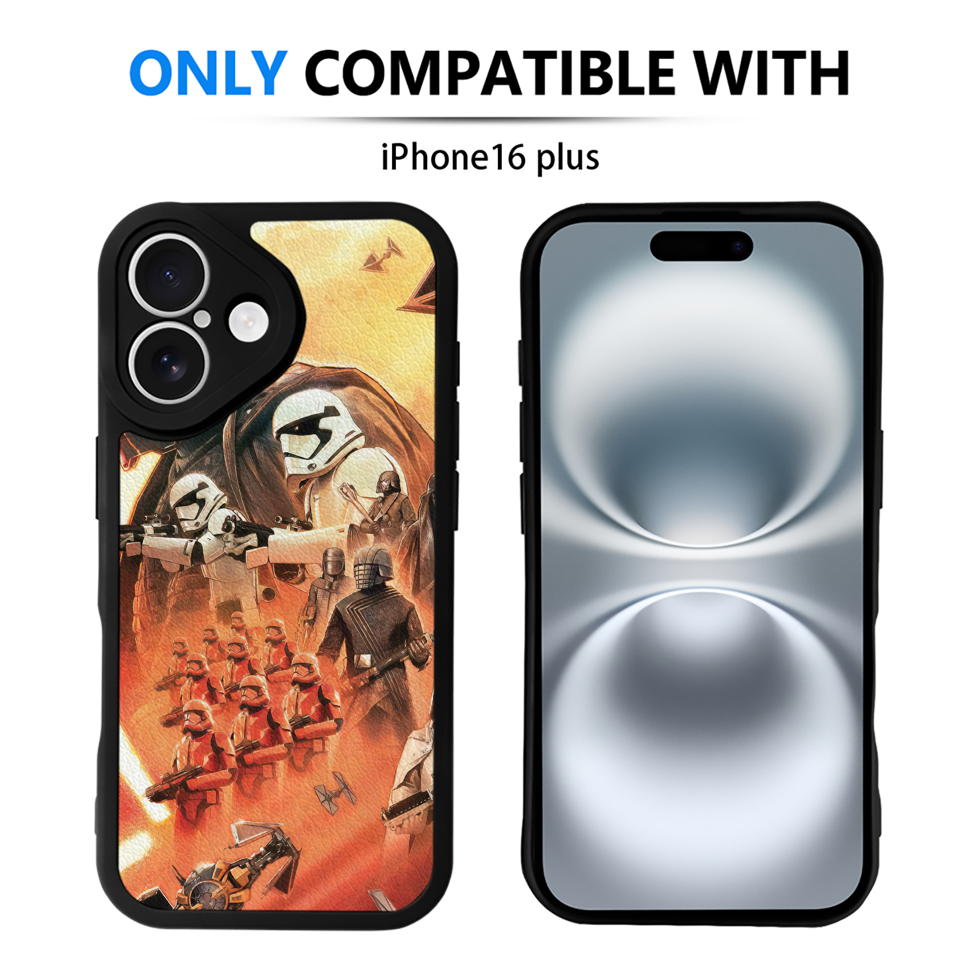 （画像用） スター・ウォーズ Star Wars 【iPhone 16シリーズ対応】シリコンスマホケース（レザー調） 材質：シリコン
